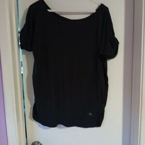 GAPFit Women's Breathe Roll Sleeve T Shirt Black SZ S GUC